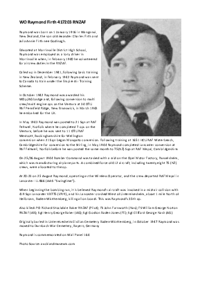 A preview of a PDF biography for Firth, Raymond